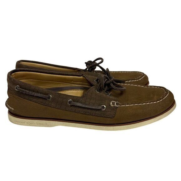 Sperry Men's Shoes Gold Cup Luxury Collection Boat Brown Nubuck Leather Size 12 - Picture 1 of 9